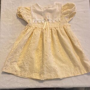 Vintage Rose Cottage Yellow Lace‎ Kids Dress 4T